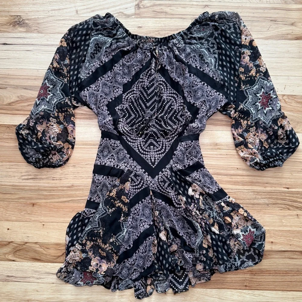 Free People Seven Wonders Mini Boho Dress